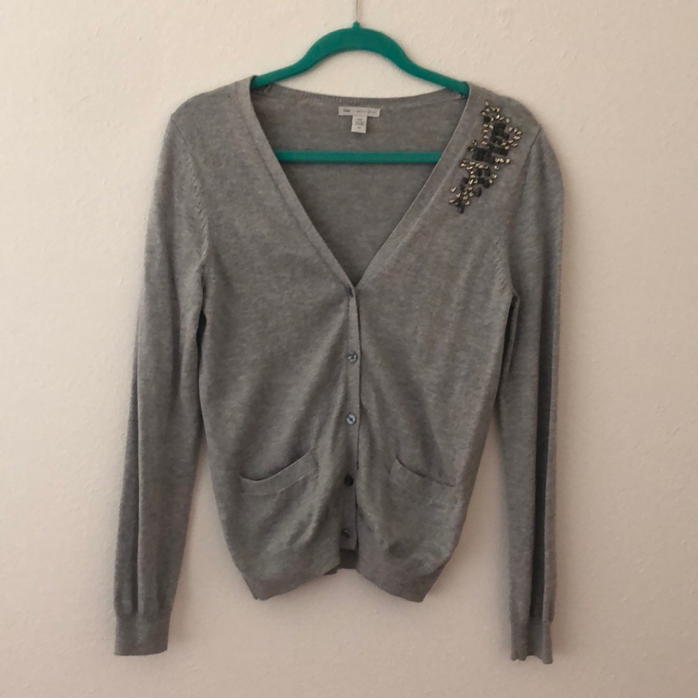 Embellished Gray Gap Sweater